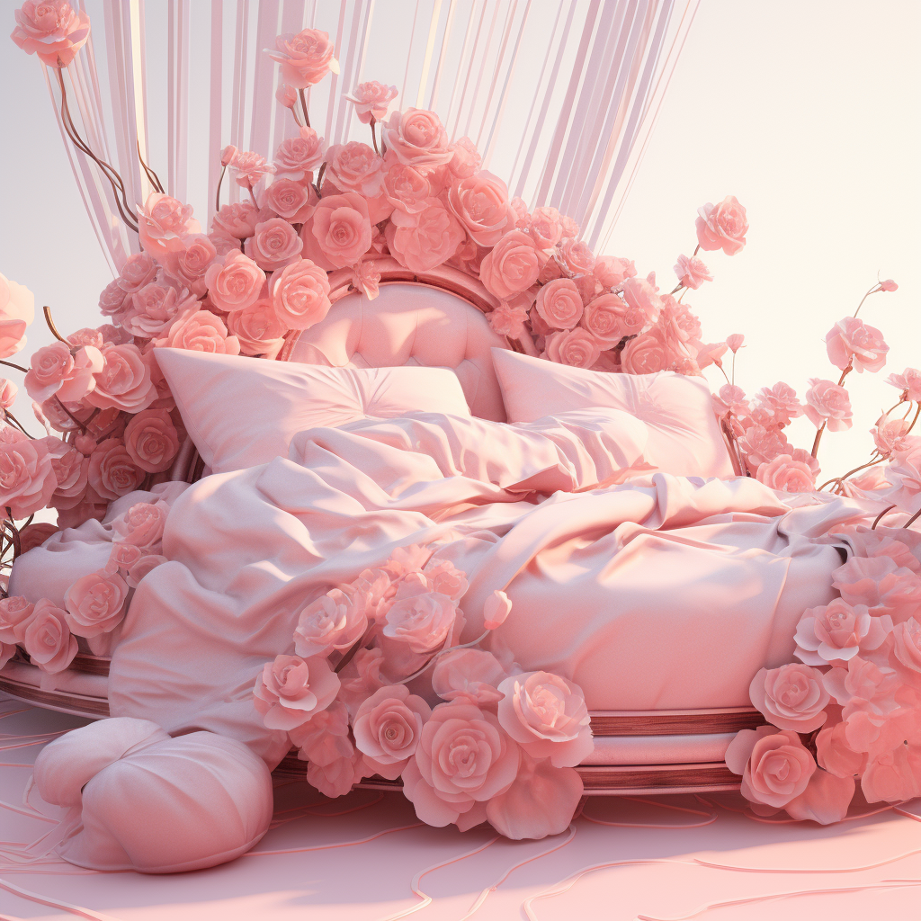 pink bed of roses