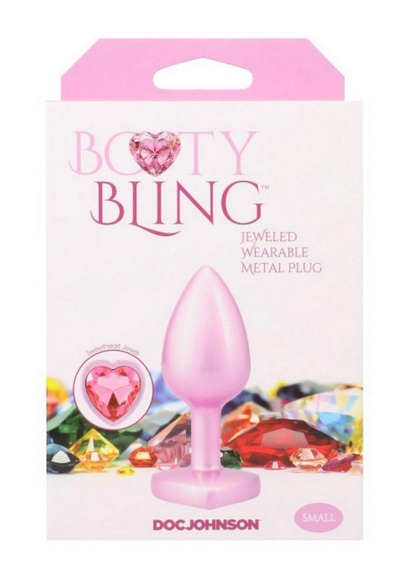 Booty Bling Heart Metal Plug Sm Pnk