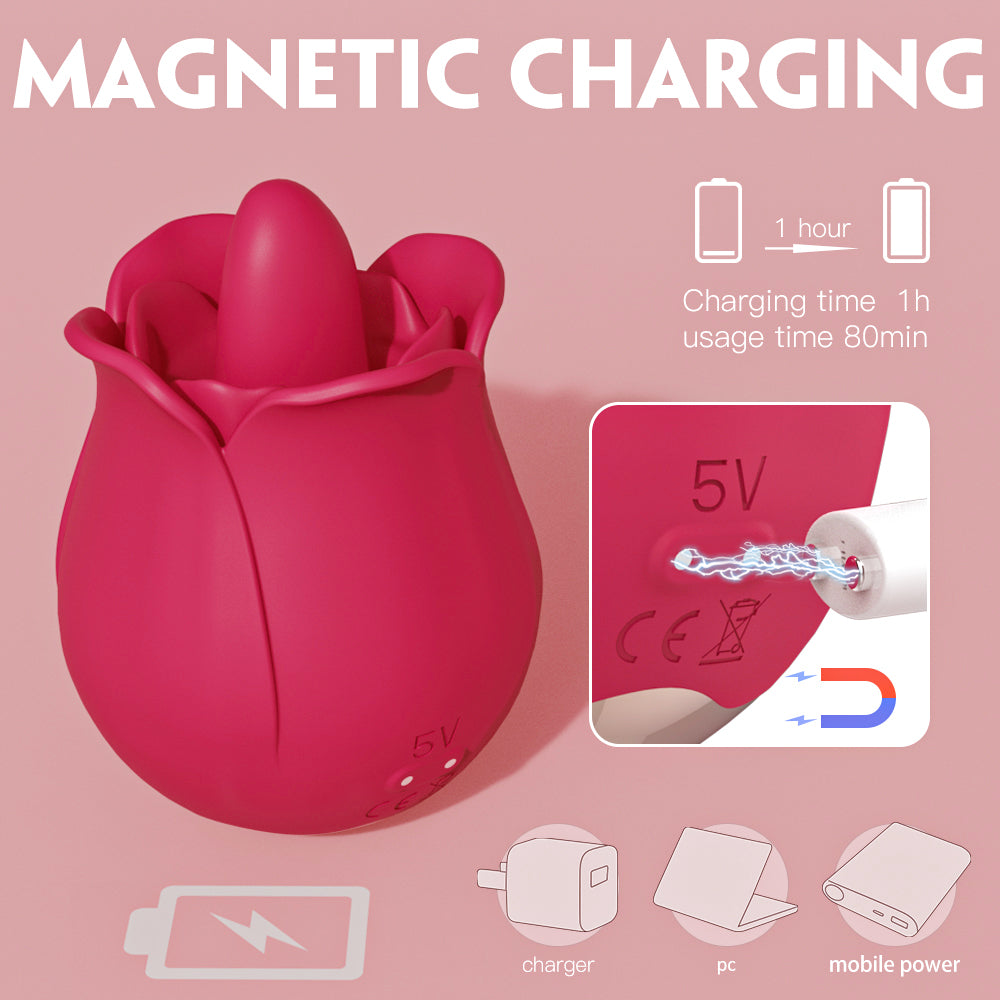 pika vibe flora clit licker rose toy red usb magnetic charging diagram